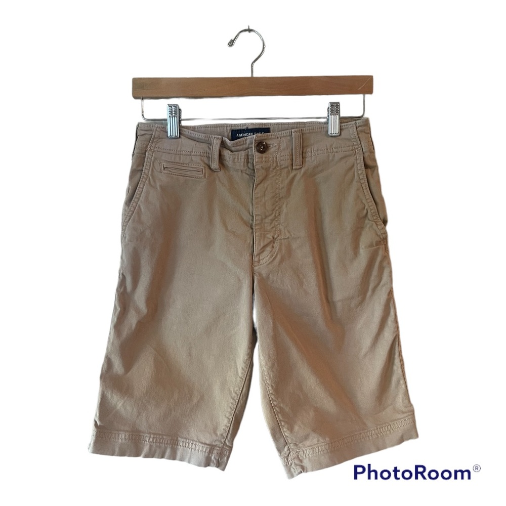 American Eagle Mens Beige Chino Shorts Extreme Flex 28 longer length 11 inseam